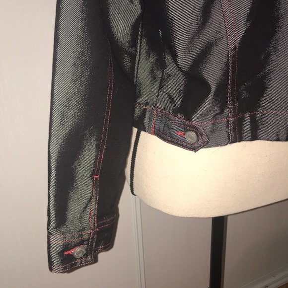 No Boundaries Jean Jacket with Red Stitching - Picture 5 of 6